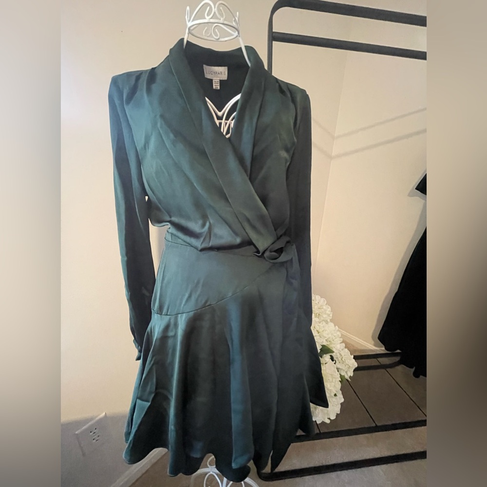LUCY PARIS, green wrap dress, size M